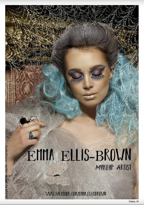 Dekko Magazine Cover, Advertisement featuring Katy Lewis as Sloth in Seven Deadly Sins, Emma Ellis-Brown, Makeup Artist